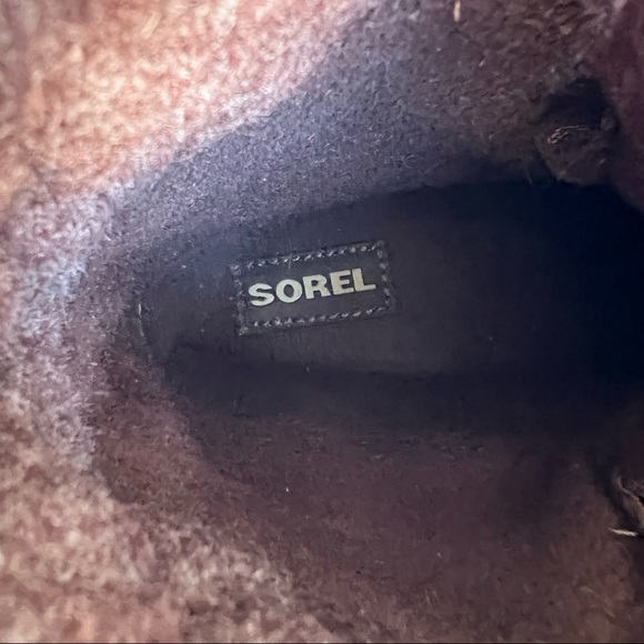 Sorel Slimpack Lace Leather Winter Snow Boot Waterproof Size 6 Tan Black - Picture 14 of 16